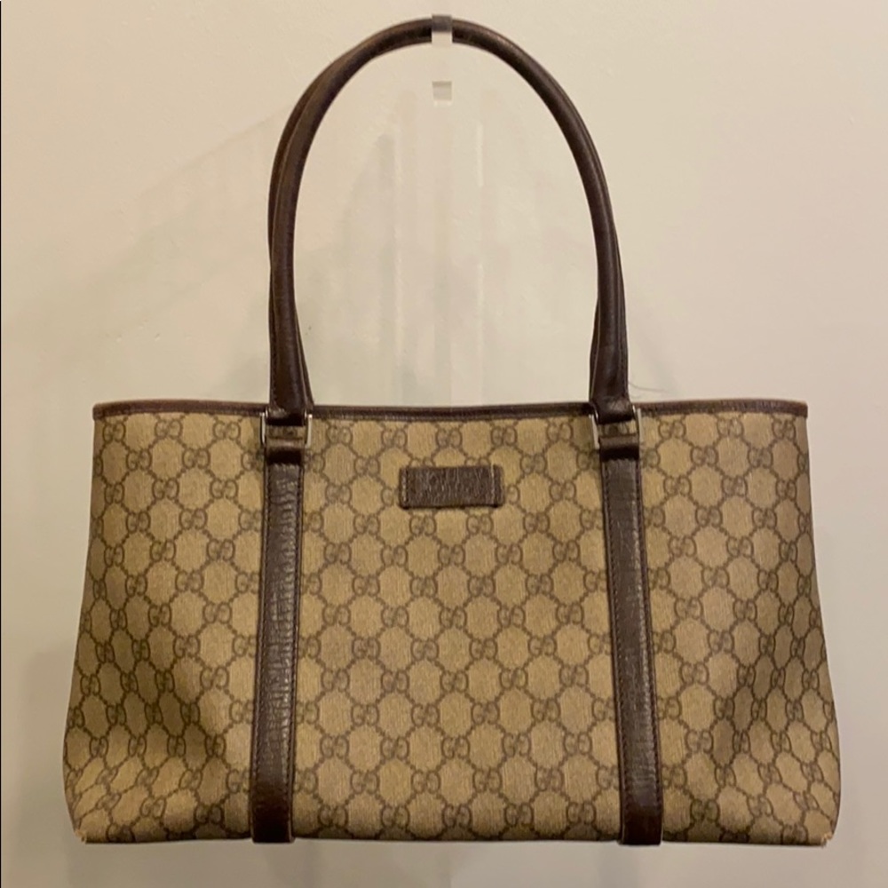 Gucci Logo Coated Canvas Handbag / Shopper Tote